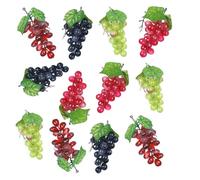 Simulación de frutas decorativas, 12 racimos de uvas artificiales de imitación, decorativos y realistas, for bodas, vino, cocina, centro de mesa