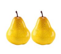 Simulación de frutas decorativas, 2 piezas de peras artificiales amarillas, frutas falsas, decoración, frutas artificiales, suministros for fiestas, simulación de pera, adorno de 8 x 11 cm