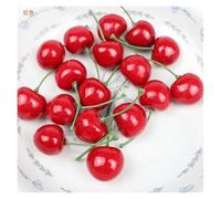 Simulación de frutas decorativas, 30 piezas de simulación de cerezas, adornos artesanales, cerezas falsas, frutas artificiales, modelo de alimentos, accesorios de fotografía, decoración de fiesta, dec