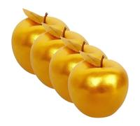 Simulación de frutas decorativas, 4 piezas de juguetes de espuma de plástico dorado simulados for jugar, frutas, modelos de decoración de restaurantes, modelos de simulación de manzanas