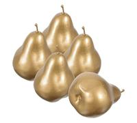 Simulación de frutas decorativas, 5 piezas de decoración de mesa dorada, modelo de pera de simulación, frutas artificiales for cocina, centros de mesa for comedor, decoraciones falsas for el hogar, mi