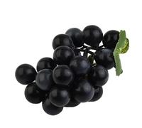 Simulación de frutas decorativas, Racimos de uvas artificiales, uvas de simulación, frutas falsas de plástico, ratán, decoración for el jardín, accesorios de juego, decoración de frutas(Black)