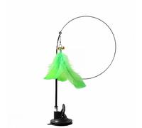 Simulación de pájaro interactivo de plumas con campana, juguete para gatos con succión para superficies lisas, juguete interactivo de plumas para gatos, un palo de gato, una varita con ventosa, latido