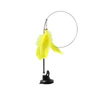 Simulación de pájaro interactivo de plumas con campana, juguete para gatos con succión para superficies lisas, juguete interactivo de plumas para gatos, un palo de gato, una varita con ventosa, latido