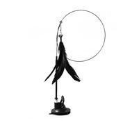 Simulación de pájaro interactivo de plumas con campana, juguete para gatos con succión para superficies lisas, juguete interactivo de plumas para gatos, un palo de gato, una varita con ventosa, latido