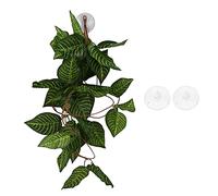 Simulación de reptiles planta decorativa enredadera para selva tropical verde falso colgante paisajes de mascotas (Foglia di stella verde NFF-84)