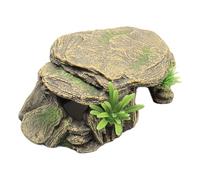 Simulación de tortuga que se arrastra para tomar el sol, escondite de reptiles, cueva grande, de tanque de hábitat para dragones barbudos, lagarto, tritones, ranas, Gecko Skink, serpiente, cang