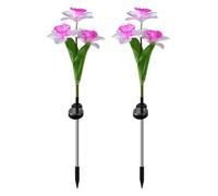 simulación impermeable de la simulación hecha con 3 | 2 Flores solares luces al aire libre impermeable, Papidas solares decorativos para la pasarela del curso Están hechos de ti