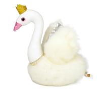 Simulación Linda Corona muñeco de Cisne Juguete de Peluche Suave y Lindo muñeco de Trapo Cisne Pareja muñeca Regalo del Día de San Valentín(White)