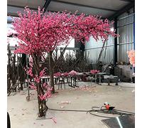 Simulación Peach Blossom Tree, árboles de Flor de Cerezo Artificial, Gran Planta Hecha a Mano Silk Flower Indoor Fiest Restaurant Mall Decoración de 1.5 * 1M/4.9x3.2ft