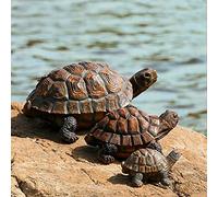 Simulación Tortoise Toy Props Grass Tortuga Marina Tortuga Marina para Aquarium Tank Garden Fish Estanque Decoración de paisajes de Resina Craft Crafts, S