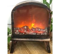 Simulado led chimenea linterna USB y batería alimentada luz sin llama con emulación mesa de llama lámpara decorativa cobre chimenea ornamento para la decoración del hogar acogedor de pie libre