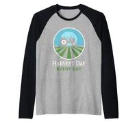 Simulador agrícola Virtual Farmer Pixel Farm Core Gardening Camiseta Manga Raglan