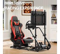 Simulador de Carreras Anman Roosterpit con Soporte para Monitor y Silla de Gaming, compatible con Logitech/ G25, G27, G29