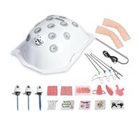 Simulador de cirugía laparoscópica: caja de entrenamiento portátil y entrenador laparoscópico con módulos de entrenamiento intercambiables, modelo de práctica quirúrgica para estudiantes de medicina