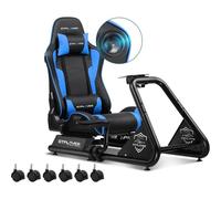 Simulador de conducción GTPLAYER Sim Racing Cockpit con altavoces y asiento ajustable azul