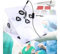 Simulador de entrenamiento laparoscópico, con 6 módulos y 4 instrumentos, cámara recta, accesorios y material didáctico for la práctica médica.