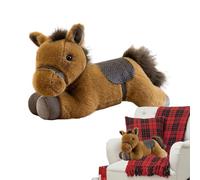 Simulated Horse Plush Toy - Cute Floor Push Ring Toss Doll | Soft Plush Stuffed Horse | Huggable Animal Pillow For Kids Children Boys Girls, Birthday Gift & Home Bedroom Sofa Desk Decoration