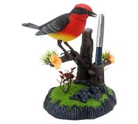 Simulation Electric Bird, Desk Chirping Pen Holder, Movable Pet Bird Decoration 7.09x6.3x4.33 inches, for School, Birthday, Adults, Kids, Living Room, Bedroom, Kitchen, Christmas