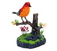 Simulation Electronic Bird, Cute Chirping Pen Holder, 7.09x6.3x4.33 inches, Realistic Decorative Toy with Sound Sensor, Ideal for Kids, School, Bedroom, Kitchen, Red/Yellow/Orange
