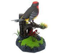 Simulation Electronic Bird, Realistic Chirping Pet Bird Figurine with Pen Holder, Immersive Chirping Experience, Decorative Toy for Kids and Adults, Cute Ornament for Desk, 7.09x6.3x4.33 inches
