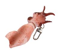 Simulation Squid Keychain - Funny Fake Seafood Pendant | Realistic Mini PVC | Durable Fade-Resistant PVC Material, Detailed Novelty Food Play Design, Multi-Purpose Bag & Key Accessory, for Quirky