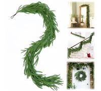 Simulation Winter Pine Garland, Artificial Pine Garlands Christmas Decor, Green Artificial Greenery Garland for Table, Mantle, Wall, Indoor, Outdoor Christmas (1.8m)