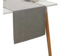 Simurq Camino de mesa gris claro con efecto loto, camino de mesa en color liso para decoración de estilo moderno, impermeable, lavable y fácil de limpiar (gris claro, 30 x 120 cm, aprox. 12 x 47