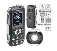 simvalley MOBILE Móviles y Smartphones Libres - Teléfono móvil del Sitio de construcción: Teléfono Celular a Prueba de Golpes para Exteriores, Dual SIM, con Bluetooth, Radio FM, IP67 (teléfono)