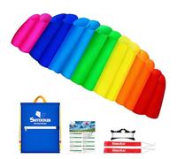 Simxkai Cometa de Dos líneas 1,4 m Multicolor - Fácil de Volar para Principiantes y usuarios avanzados, Incluye Bolsa, 2 Correas, Carrete y 2 x 25 m de Cuerda