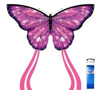 Simxkai Cometa de mariposa fácil de volar para niños, adultos, principiantes, una línea (morado)