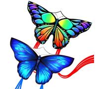 Simxkai Juego de 2 cometas de mariposas para niños y adultos, cometa voladora para principiantes