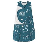 SIMYJOY Bebé Mantas Envolventes Bebé Swaddle Wrap 3 in 1 Saco Dormir Bebé 0-6 Meses, Manta Ajustable de Algodón, Planeta