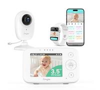 Simyke Monitor de video para bebé con pantalla HD de 3.5 pulgadas, cámara de monitor de bebé de conversación de 2 vías con video y audio HD, visión nocturna, temperatura VOX y monitoreo de bebé de