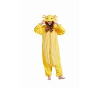 SimZoo Animal Onesie Pijamas para Adultos Disfraz de Axolotl Amarilla Ropa de Dormir para Hombres Mujeres Unisex Ropa de hogar de una Pieza