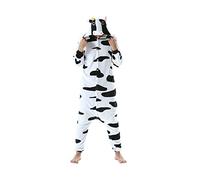 SimZoo Animal Onesie Pijamas para Adultos Disfraz de Vaca Ropa de Dormir para Hombres Mujeres Unisex Ropa de hogar de una Pieza
