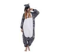 SimZoo Animal Onesie Pijamas para Adultos Hombres Mujeres Cebra Cosplay Traje Ropa de Dormir Una Pieza Unisex Homewear
