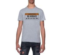 Sin Airbags Morimos como Hombres De Verdad Camiseta De Manga Corta con Cuello Redondo Gris para Hombre T-Shirt Short Sleeve Grey Crewneck tee For Men