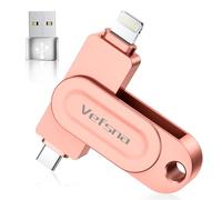[Sin App] Pendrive para iPhone 512GB Apple Autorización, Pen Drive Lightning Tipo C Memoria USB 3.0 Photo Stick Compatible con Phone/iPad, Android y PC, para Respaldo de Fotos, Videos Rosa