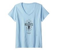 Sin arrepentimientos Porque no Hay Tatuajes, Cita ingeniosa para un Amante de la Tinta Camiseta Cuello V, Mujer, Azul Bebé, XXL