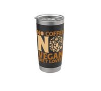 Sin café Sin dieta vegetariana Amante del café Amante de la dieta vegana Vaso térmico de acero inoxidable de doble pared