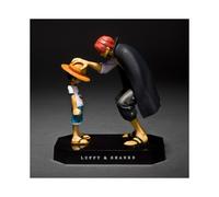 (sin caja) Figura de anime de One Piece de 18 cm Cuatro Emperadores Shanks Sombrero de Paja Luffy Figura