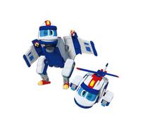 (Sin caja Heli) El más nuevo ABS Min Deformation Gogo Dino Explorers REX Transformation Car Avión Lancha