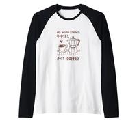 Sin citas inspiradoras, solo café, olla Moka, lindo arte de garabatos Camiseta Manga Raglan