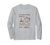Sin citas inspiradoras, solo café, olla Moka, lindo arte de garabatos Manga Larga