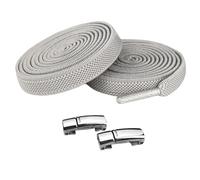 Sin cordones elásticos, cordones magnéticos | Cordones magnéticos sin atar cordones magnéticos, cordones magnéticos planos, elásticos y seguros para zapatillas de deporte, zapatillas de correr, gris