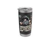 Sin diagnosticar, pero algo no está bien Humor Raccoon Vaso térmico de acero inoxidable de doble pared