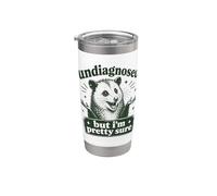Sin diagnosticar, pero estoy bastante seguro divertido zarigüeya Meme Vaso térmico de acero inoxidable de doble pared