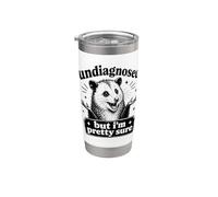 Sin diagnosticar, pero estoy bastante seguro divertido zarigüeya Meme Vaso térmico de acero inoxidable de doble pared
