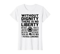 Sin dignidad no Hay Libertad | Patrice Lumumba Cita Camiseta gráfica económica, Mujer, Blanco, L